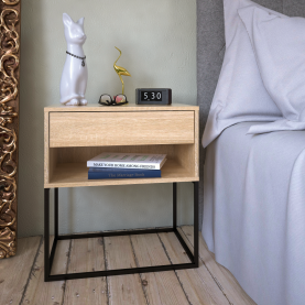 Éjjeliszekrény/kisasztal. sonoma tolgy/fekete. ARTI TYP 2