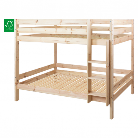 Emeletes ágy biztonsági akadállyal. 90x200. lucfenyő. BENY