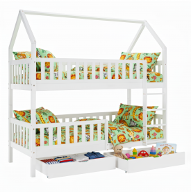 Montessori emeletes ágy. fehér. VENITA TYP 2