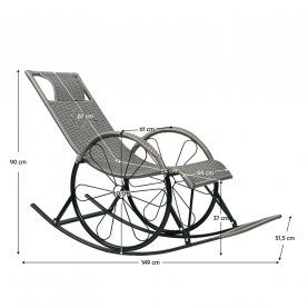 Hintaszék. rattan/fém. szürke. ROKIN Hintaszék. rattan/fém. szürke. ROKIN