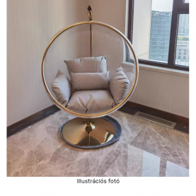 Függő fotel állvánnyal. átlátszó/ezüst/szürke. BUBBLE NEW TYP 3 Függő fotel állvánnyal. átlátszó/ezüst/szürke. BUBBLE NEW TYP 3