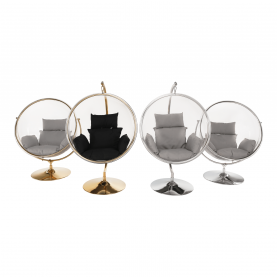 Függő fotel állvánnyal. átlátszó/ezüst/szürke. BUBBLE NEW TYP 3 Függő fotel állvánnyal. átlátszó/ezüst/szürke. BUBBLE NEW TYP 3