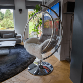 Függő fotel állvánnyal. átlátszó/ezüst/szürke. BUBBLE NEW TYP 3 Függő fotel állvánnyal. átlátszó/ezüst/szürke. BUBBLE NEW TYP 3