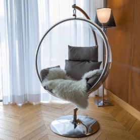 Függő fotel állvánnyal. átlátszó/ezüst/szürke. BUBBLE NEW TYP 3 Függő fotel állvánnyal. átlátszó/ezüst/szürke. BUBBLE NEW TYP 3