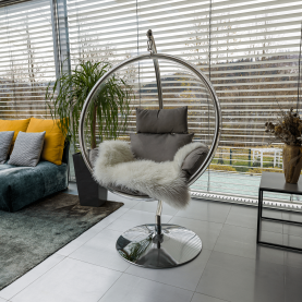 Függő fotel állvánnyal. átlátszó/ezüst/szürke. BUBBLE NEW TYP 3 Függő fotel állvánnyal. átlátszó/ezüst/szürke. BUBBLE NEW TYP 3