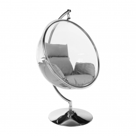 Függő fotel állvánnyal. átlátszó/ezüst/szürke. BUBBLE NEW TYP 3 Függő fotel állvánnyal. átlátszó/ezüst/szürke. BUBBLE NEW TYP 3