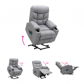 Állítható masszázs fotel. világosszürke. HUDSON Állítható masszázs fotel. világosszürke. HUDSON