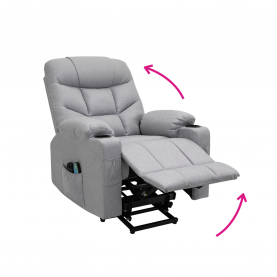 Állítható masszázs fotel. világosszürke. HUDSON Állítható masszázs fotel. világosszürke. HUDSON