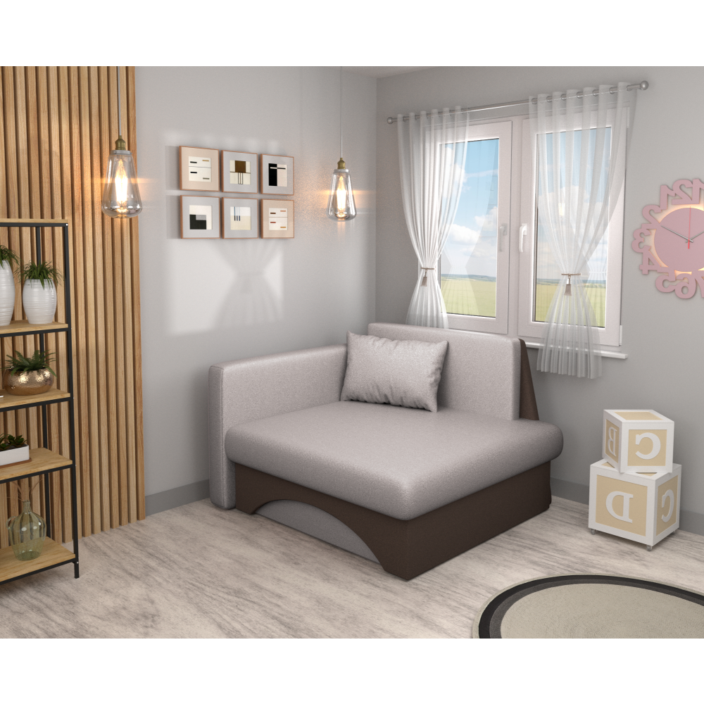 Kinyitható fotel. bézses szürke Taupe/barna. KUBOŠ NEW UNI