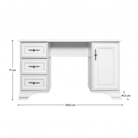 Fésülkodő asztal. alpesi fehér. KENTAK TOL
