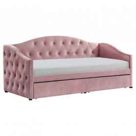 Ágy tárhellyel. 90x200. rózsaszín Velvet szovet. ZASKA