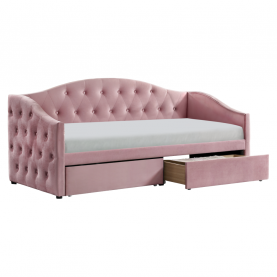 Ágy tárhellyel. 90x200. rózsaszín Velvet szovet. ZASKA