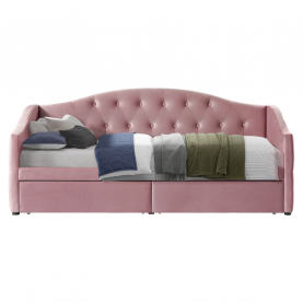 Ágy tárhellyel. 90x200. rózsaszín Velvet szovet. ZASKA