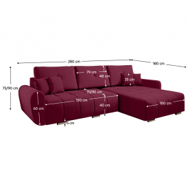 Univerzális ülőgarnitúra. anyag Monolith bordó. LONGA ROH Univerzális ülőgarnitúra. anyag Monolith bordó. LONGA ROH