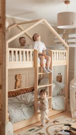 HOUSEBED PLUS emeletes házikó ágy ágyneműtartóval HOUSEBED PLUS emeletes házikó ágy ágyneműtartóval