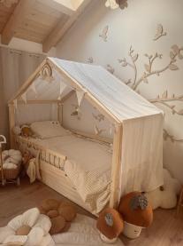 Házikóágy BELLO ágyneműtartóval