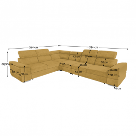 Ülőgarnitúra. mustárszínű Sereno szovet. SEGORIA LUX