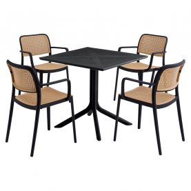 Rakásolható szék. fekete/bézs. RAVID NEW TYP 2