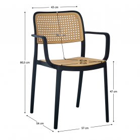 Rakásolható szék. fekete/bézs. RAVID NEW TYP 2