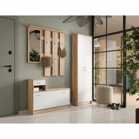 Szekrény. sonoma tolgy/fehér. VIRA-MECKI NEW