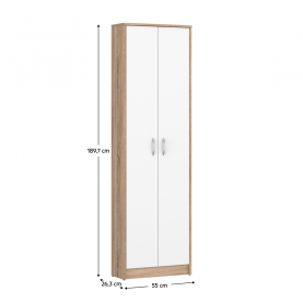 Szekrény. sonoma tolgy/fehér. VIRA-MECKI NEW