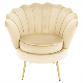 Art-deco stílusú fotel. bézs Velvet szovet/gold arany króm. NOBLEO