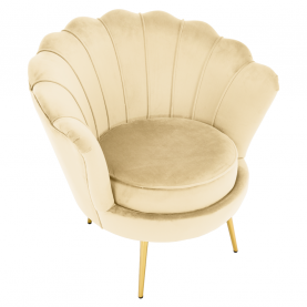 Art-deco stílusú fotel. bézs Velvet szovet/gold arany króm. NOBLEO