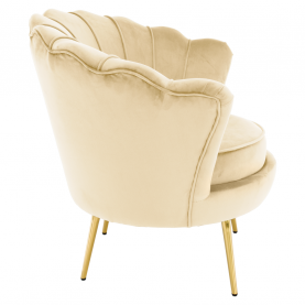 Art-deco stílusú fotel. bézs Velvet szovet/gold arany króm. NOBLEO