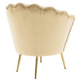 Art-deco stílusú fotel. bézs Velvet szovet/gold arany króm. NOBLEO