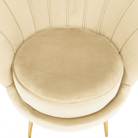 Art-deco stílusú fotel. bézs Velvet szovet/gold arany króm. NOBLEO