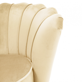 Art-deco stílusú fotel. bézs Velvet szovet/gold arany króm. NOBLEO