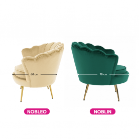 Art-deco stílusú fotel. bézs Velvet szovet/gold arany króm. NOBLEO