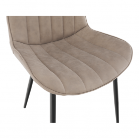 Szék. ekobőr szürkésbarna taupe/fekete. HAZAL