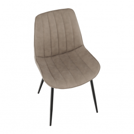 Szék. ekobőr szürkésbarna taupe/fekete. HAZAL