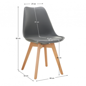 Szék. szürke/bükk. BALI 3 NEW