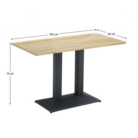 Bisztró asztal. tolgy sonoma/fekete. 120x60 cm. RINALDO TYP 2