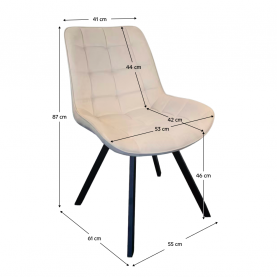 Étkezőszék. bézs Velvet szovet/fekete. SAMIRA