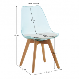 Szék. átlátszó zold. akril/ekobőr/bükk. BALI 3 NEW