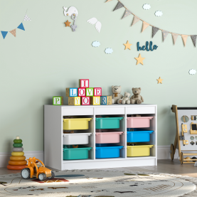 Rendszerező tárolódobozokkal. fehér/színes. TRIMAL NEW