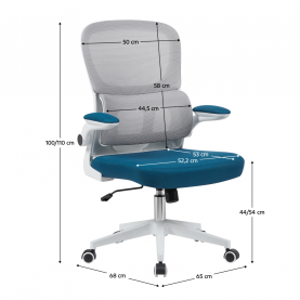 Irodai szék. barna/petrolkék/fehér. RAMIRO