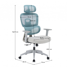 Irodai szék. neomint/világosszürke/szürke. ERMEN