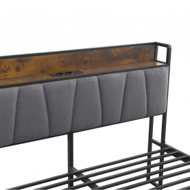 Ágy ágyráccsal és kihúzható pótággyal. 140x200. fekete/szürke. NORDO