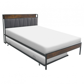 Ágy ágyráccsal és kihúzható pótággyal. 160x200. fekete/szürke. NORDO Ágy ágyráccsal és kihúzható pótággyal. 160x200. fekete/szürke. NORDO