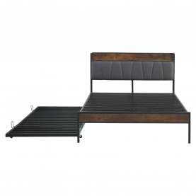 Ágy ágyráccsal és kihúzható pótággyal. 160x200. fekete/szürke. NORDO Ágy ágyráccsal és kihúzható pótággyal. 160x200. fekete/szürke. NORDO