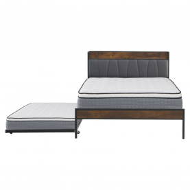 Ágy ágyráccsal és kihúzható pótággyal. 160x200. fekete/szürke. NORDO Ágy ágyráccsal és kihúzható pótággyal. 160x200. fekete/szürke. NORDO