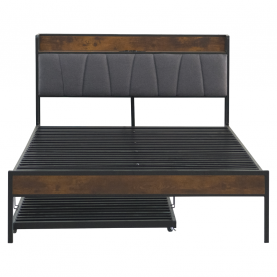 Ágy ágyráccsal és kihúzható pótággyal. 160x200. fekete/szürke. NORDO Ágy ágyráccsal és kihúzható pótággyal. 160x200. fekete/szürke. NORDO