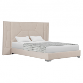 Ágy ágyráccsal és LED világítással. 160x200. bézs Velvet szovet. ALTESA