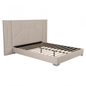 Ágy ágyráccsal és LED világítással. 160x200. bézs Velvet szovet. ALTESA