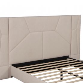 Ágy ágyráccsal és LED világítással. 160x200. bézs Velvet szovet. ALTESA
