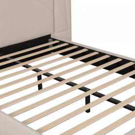 Ágy ágyráccsal és LED világítással. 160x200. bézs Velvet szovet. ALTESA